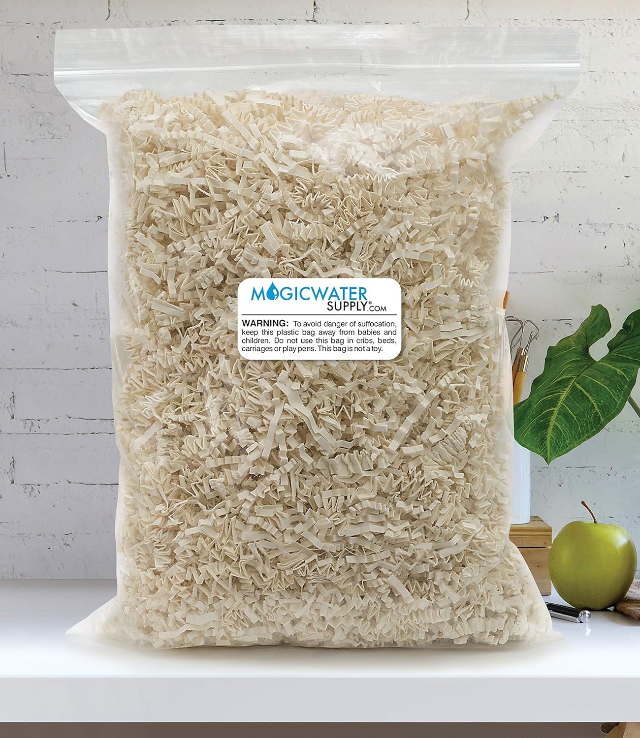 Crinkle Cut Paper Shred Filler (1 LB) for Gift Wrapping & Basket Filling - Light Ivory | MagicWater Supply: Home & Kitchen