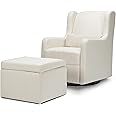 Carter's by DaVinci Adrian Swivel Glider with Storage Ottoman in Ivory Boucle, Greenguard Gold & CertiPUR-US Certified