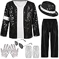 BAURGHOP Kids Dance Star Costume for Boys 80s 90s Pop Stage Outfits for Halloween