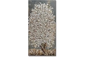 Epicler art 48x24 Inch Modern Abstract Tree Oil Painting 100% Hand-painted Canvas mural, living Room, Bedroom, Dining Room Wall decoration