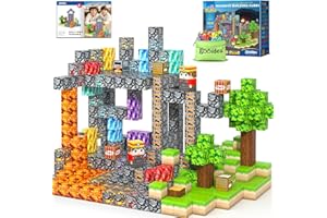 GOOIDEA Magnetic Blocks 100PCS 1 inch Magnetic Building Cubes Kids Magnet Toys Crystal Mine Cave Inspired Playset Magworld Add-on Building Craft Sensory Toys Game Gifts for Ages 3-5 4-6 5-7 8-12