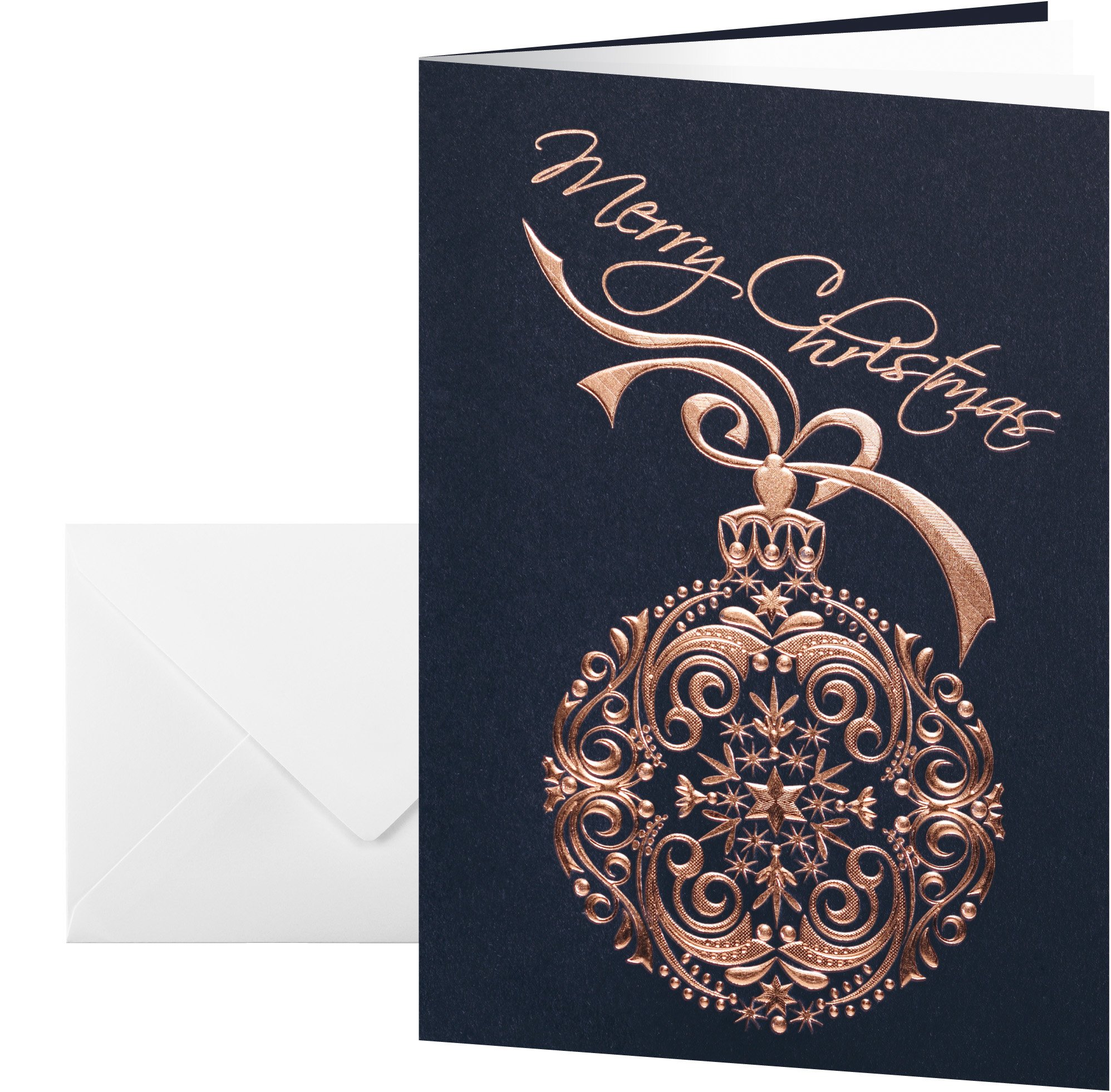 SIGEL DS346 Christmas Greeting Card "Noblesse", A6 (A5), blank, 10 Pieces incl. 10 envelopes, easy to print