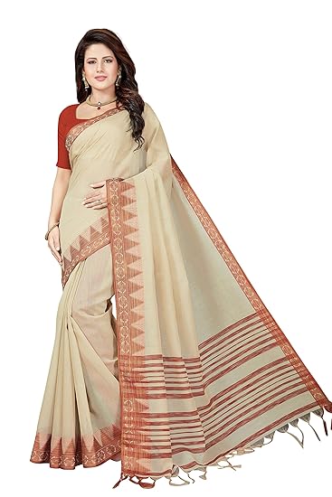 Womens Kosa Cotton Silk Saree with Blouse Piece