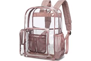 Cambond Clear Backpack, Heavy Duty Transparent Backpacks for Adults Reinforced Straps See-Through Bag for School Work Travel