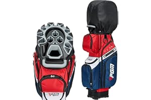 PGM Golf Cart Bag with 14 Way Organizer Divider Top, Premium Cart Bag with Handles and Rain Cover for Men