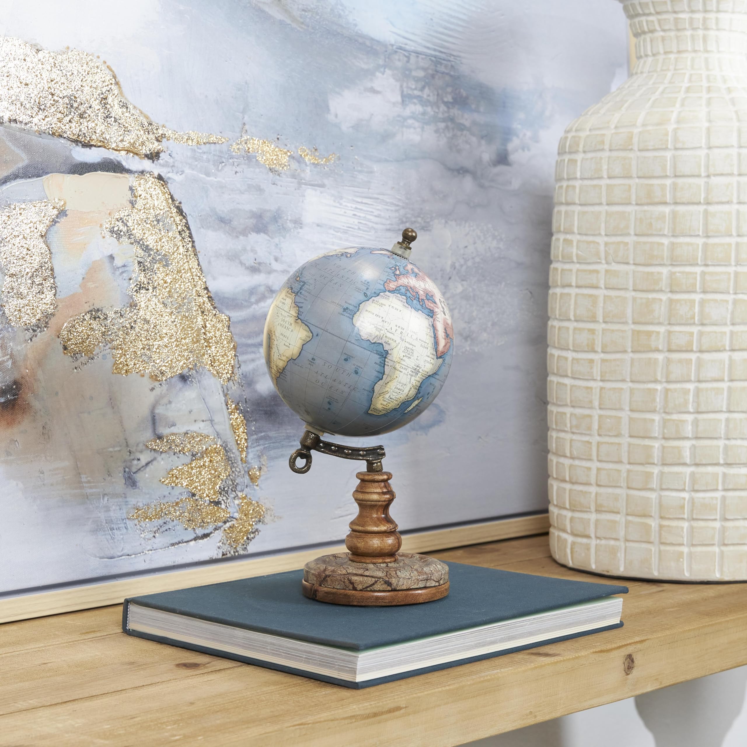 Deco 79 Plastic Globe with Wood Base, 5