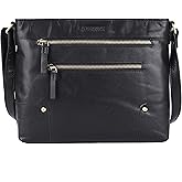 LEDERBUCK Mia Soft Real Leather Womens Crossbody Handbags and Purses-Triple Zip Premium Sling Crossover Shoulder Bag