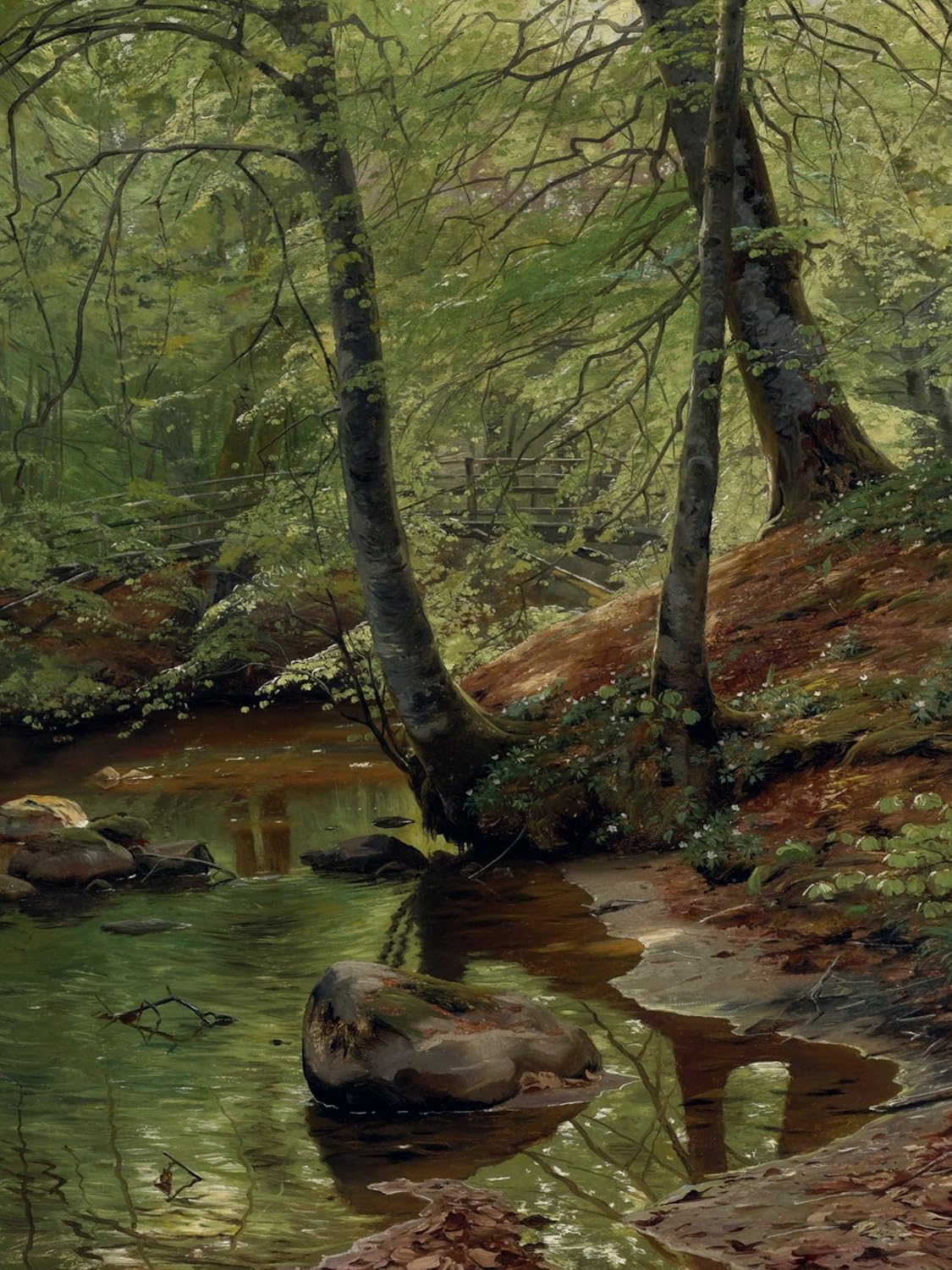 FOREST STREAM P. Monsted trees Tile Mural Kitchen Backsplash Art Marble Ceramic