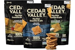 Cedar Valley Pita Chips Variety Pack | 180g (Pack of 6) | Seed Oil Free, Cooked in 100% Coconut Oil | Crisp, Golden & Flaky |