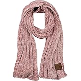 C.C Women's Ultra Soft Chenille Ribbed Thick Warm Knit Shawl Wrap Scarf