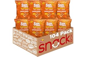 SunChips Harvest Cheddar Flavored Multigrain Snacks, 1 Ounce (Pack of 104)