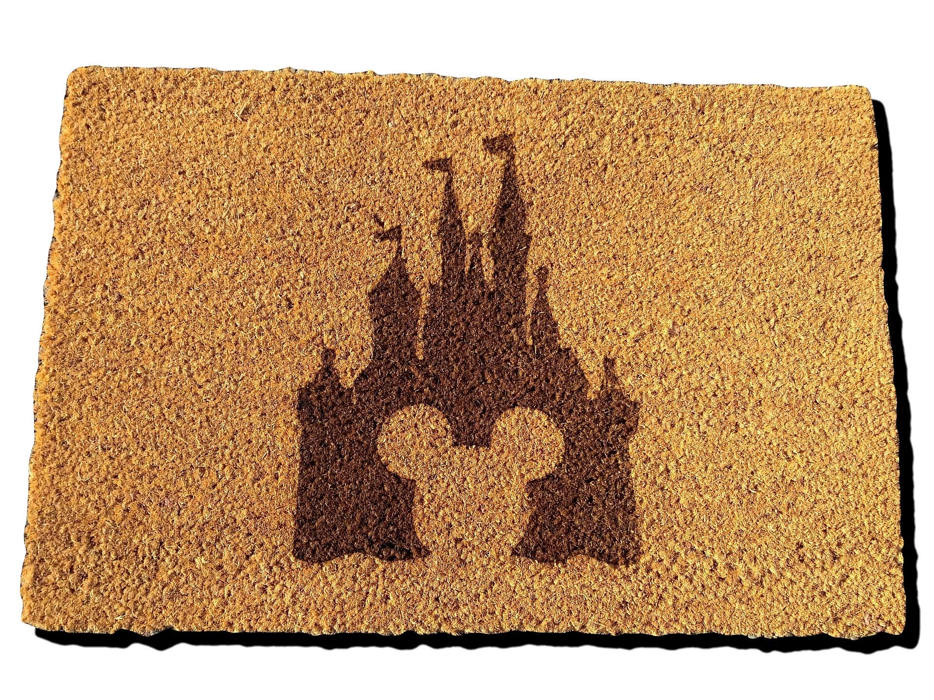 FastCraft DISNEY CASTLE INSPIRED MICKEY MOUSE WELCOME DOOR MAT 60x40 cm COIR DOORMAT OUTDOOR INDOOR ENTRANCE RUG PRESENT HOUSE WARMING GIFT
