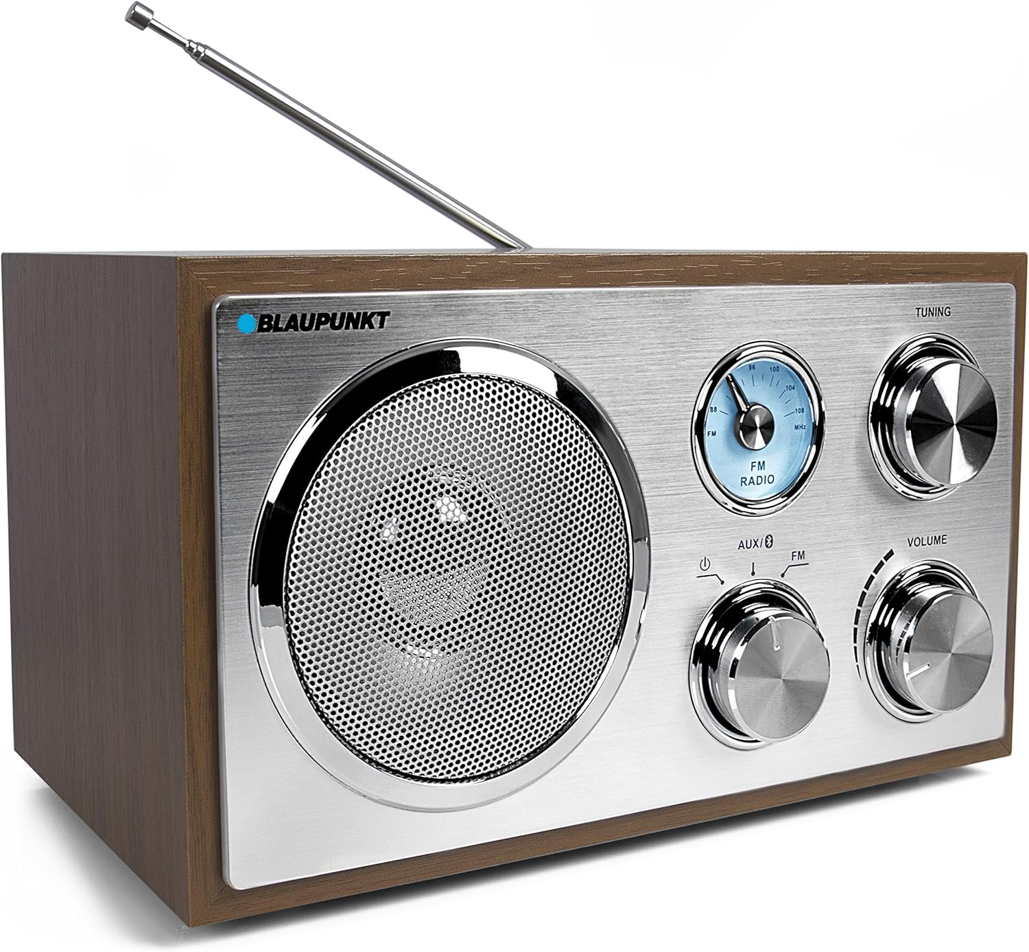 Blaupunkt, portable RXN 180 radio in retro design with wooden housing