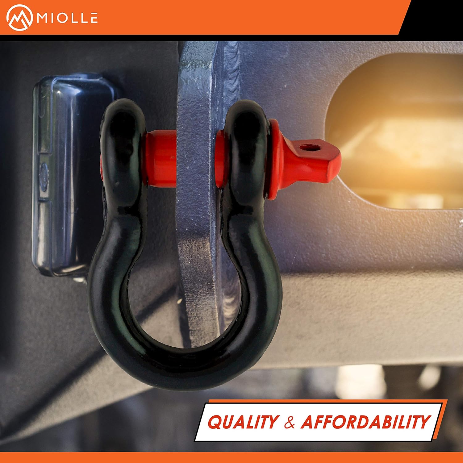 Miolle Tow Strap 3”x20’ (30000lb) with Loops and D-Hook Shackles - Recovery Rope Heavy Duty - Towing Straps - Snatch Ropes for Truck and Car: Automotive