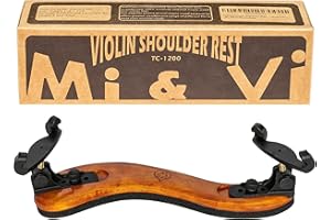 MI&VI Classic Violin Shoulder Rest (Violin 1/2-1/4 & Viola 12"-11") with Adjustable Height | Collapsible | Real Maple Wood| Excellent Support Grip - By MIVI Music