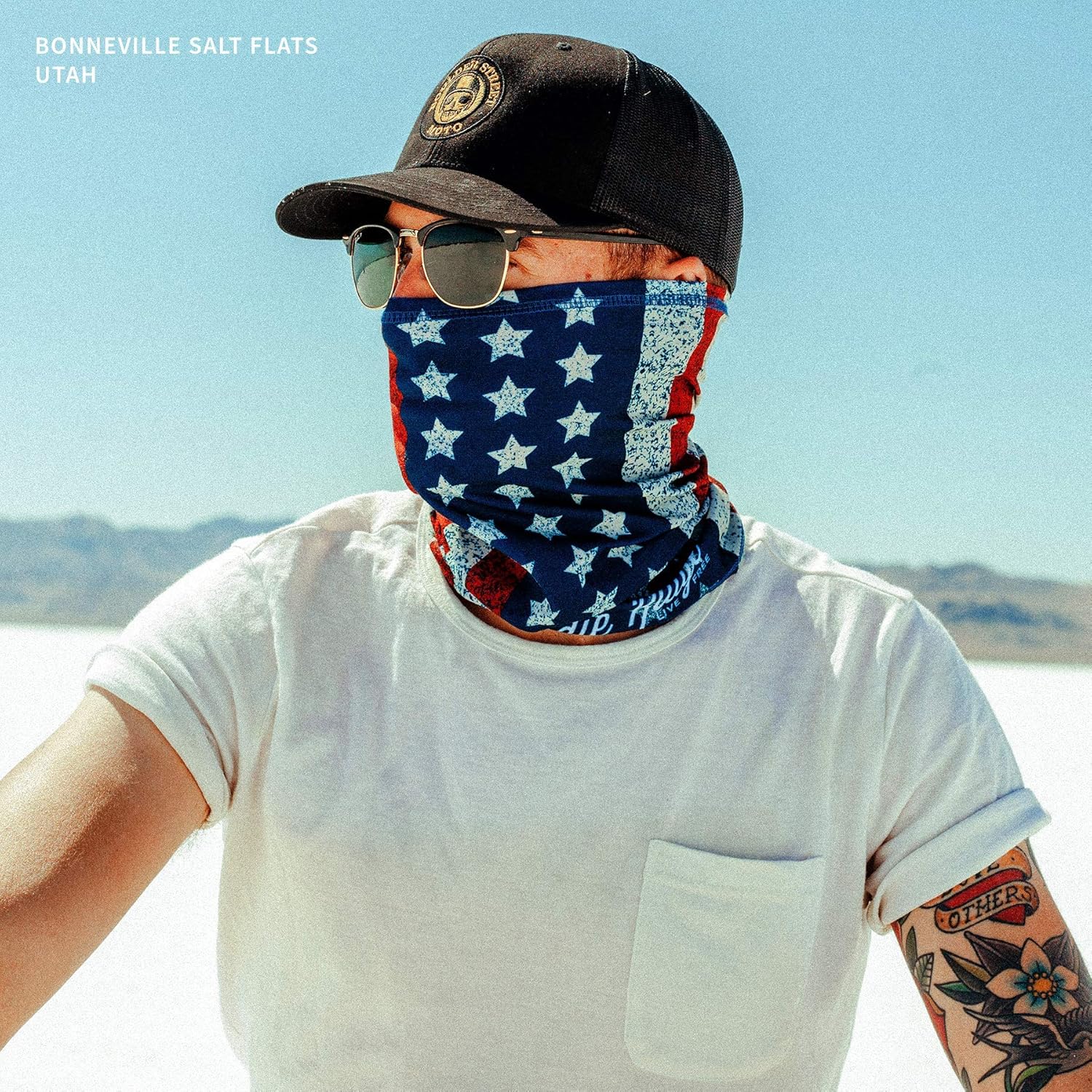 American Flag Outdoor Motorcycle Mask "Old Glory" By Indie Ridge - Ski Snowboard Mask Microfiber Multifunctional Seamless Headwear: Automotive