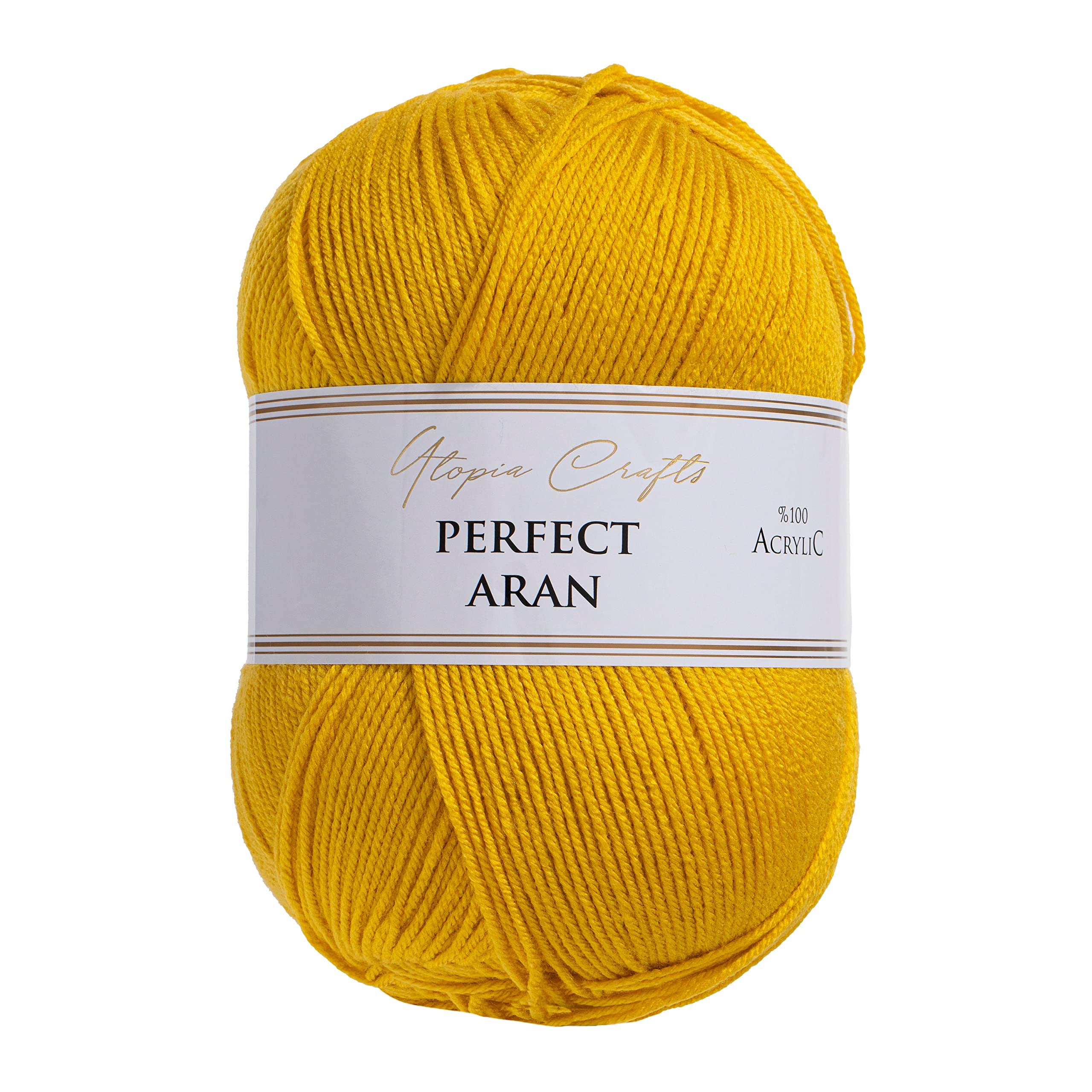 Utopia Crafts Aran Knitting and Crochet Yarn, 400g (Corn Yellow)