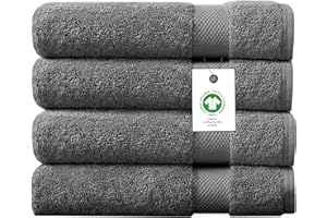 Delara Organic Cotton Luxuriously Plush Bath Sheet Pack of 4 | GOTS & OEKO-TEX Certified | Premium Hotel Quality Towels | Feather Touch Technology|650 GSM Long Staple|Soft, Quick Dry & Ultra-Absorbent
