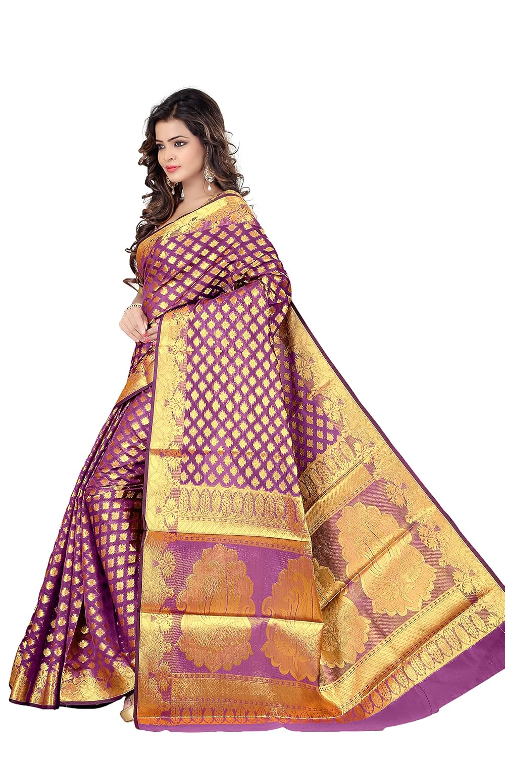 silk zone women's silk saree with blouse piece (assz00046_purple)