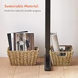 VonHaus Seagrass Storage Baskets Set of 4 Hand-Woven Hampers with Handles view 5
