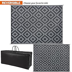 SAND MINE Waterproof Outdoor Rug 9x12 ft, Plastic