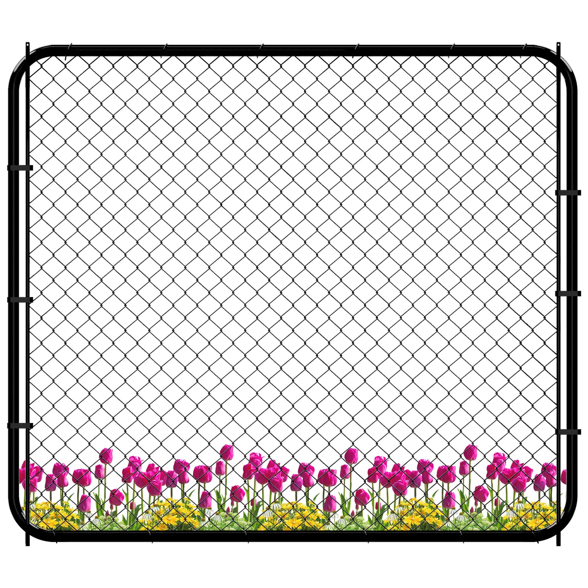 Photo 1 of (PARTIAL SET) Adjustable Chain Link Fence Gate Kit,Rust-Resistant PVC Coated Garden Gate for Outside,Durable Outdoor Gate for Garden Fence, Pathways, Yards, and Driveways, 26"-72" Wide x 5' High
