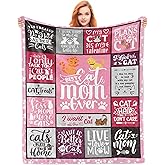 Noxkioy Cat Mom Blanket 60"x50", Cat Lover/Lady Gifts for Women, Cat Mom Gifts for Women, Cats Gifts for Cat Lovers, Best Cats Mom Ever Gift, Soft Throw Blanket for Christmas, Mothers Day