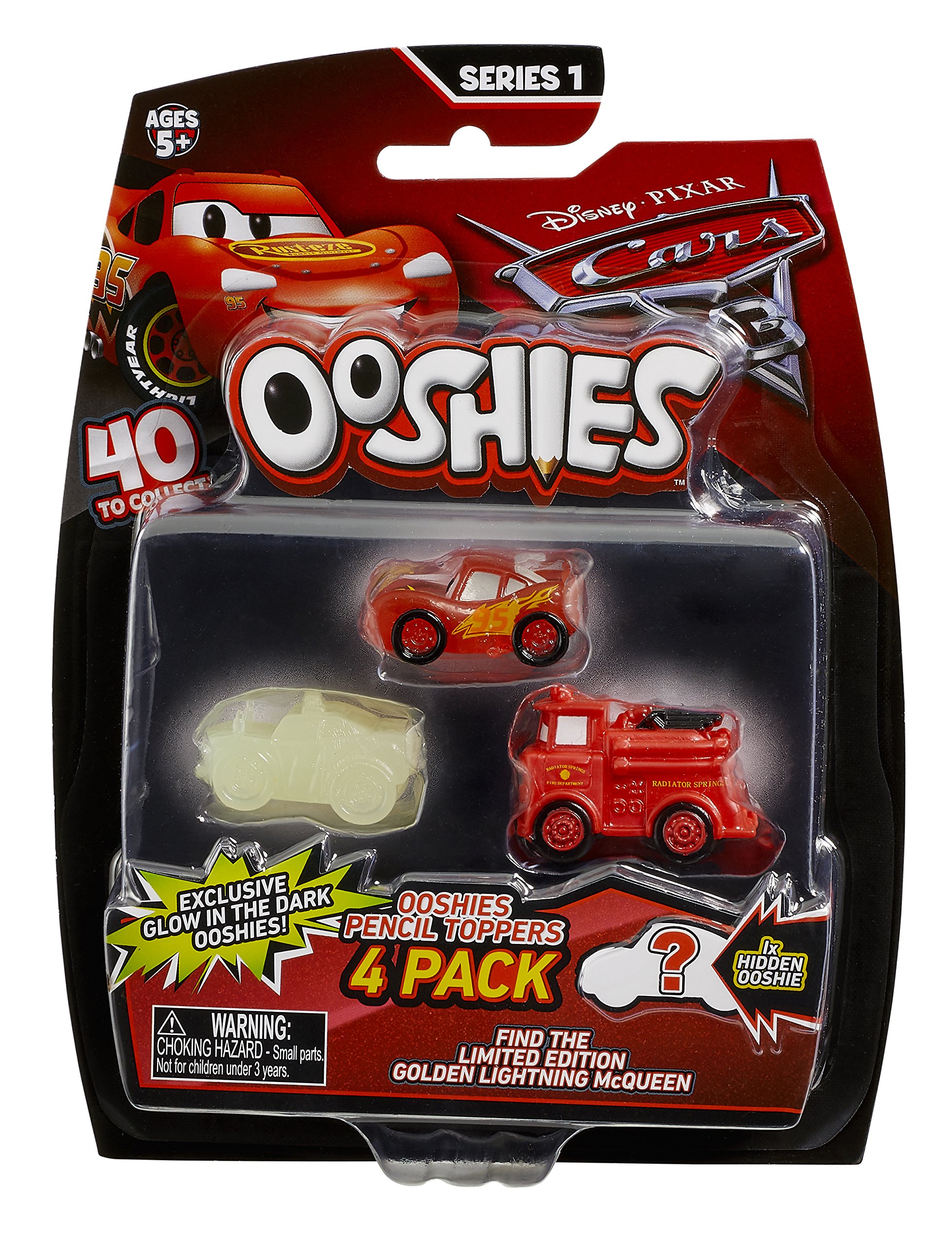 Ooshies 76454.4300 Cars The Movie Disney Pixar 3 Collectible Figure, Pack of 4, Multi-Coloured