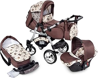 Urbano Kombikinderwagen Kinderwagen Babyschale 3in1 System Autositz (U2-Old Forest)