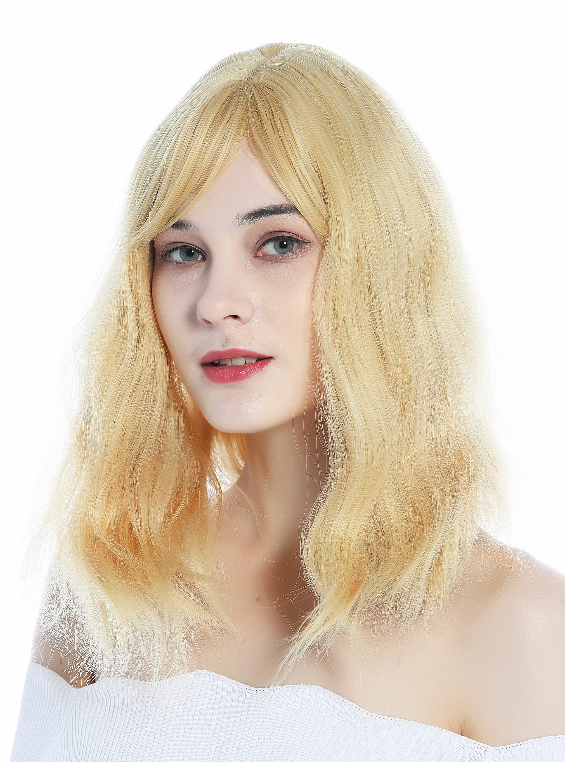 WIG ME UP - MLX074-15/36A/031 Wig Ladies' Wig medium shoulder length long parted fringe wavy gold blond