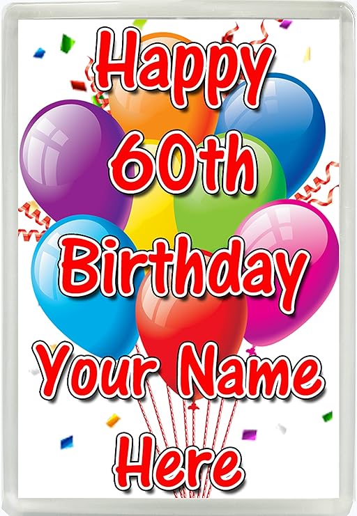 Personalizable Happy 60th cumpleaños cualquier nombre Jumbo imán ...
