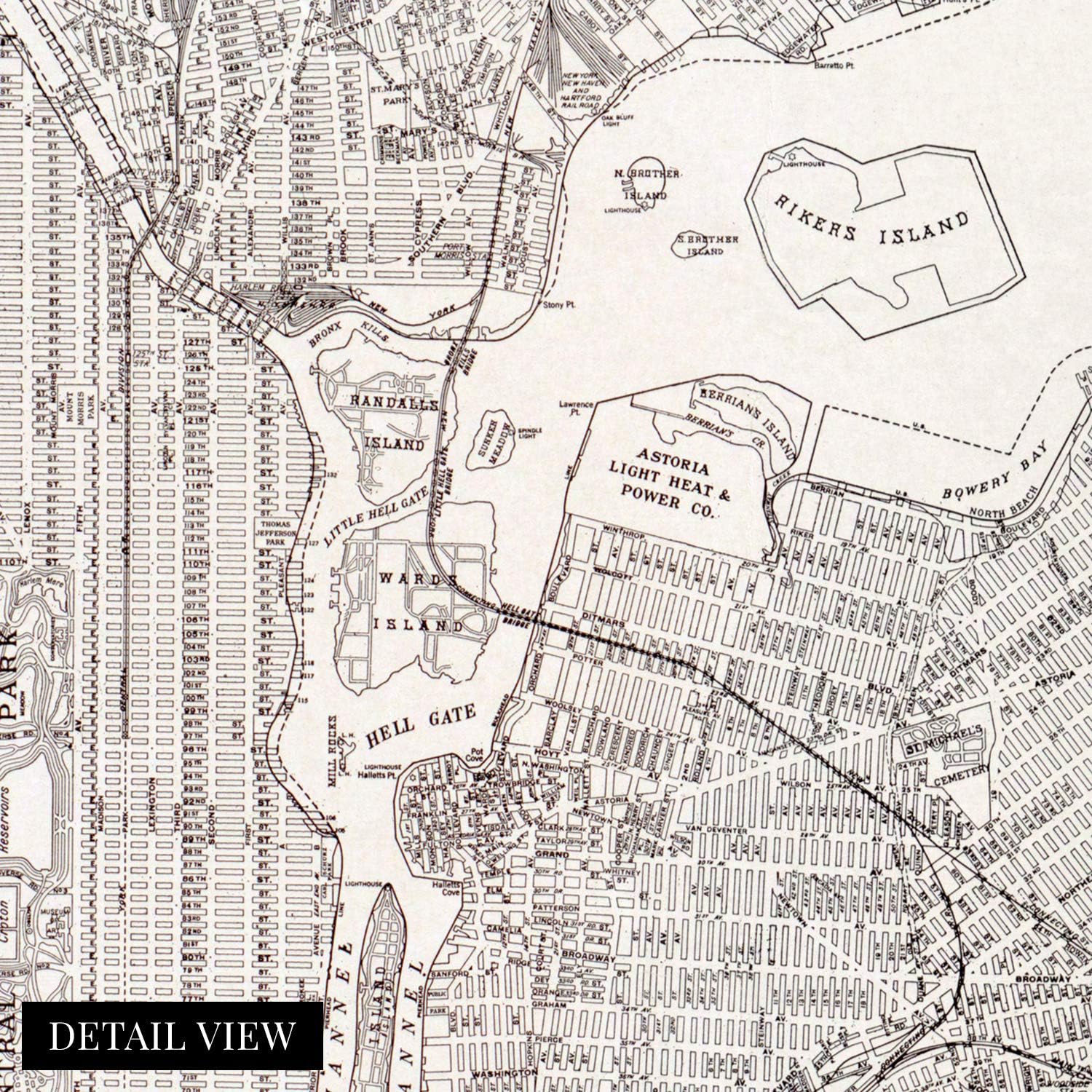 1922 Queens New York City Map Poster Vintage Queens New York Wall Art