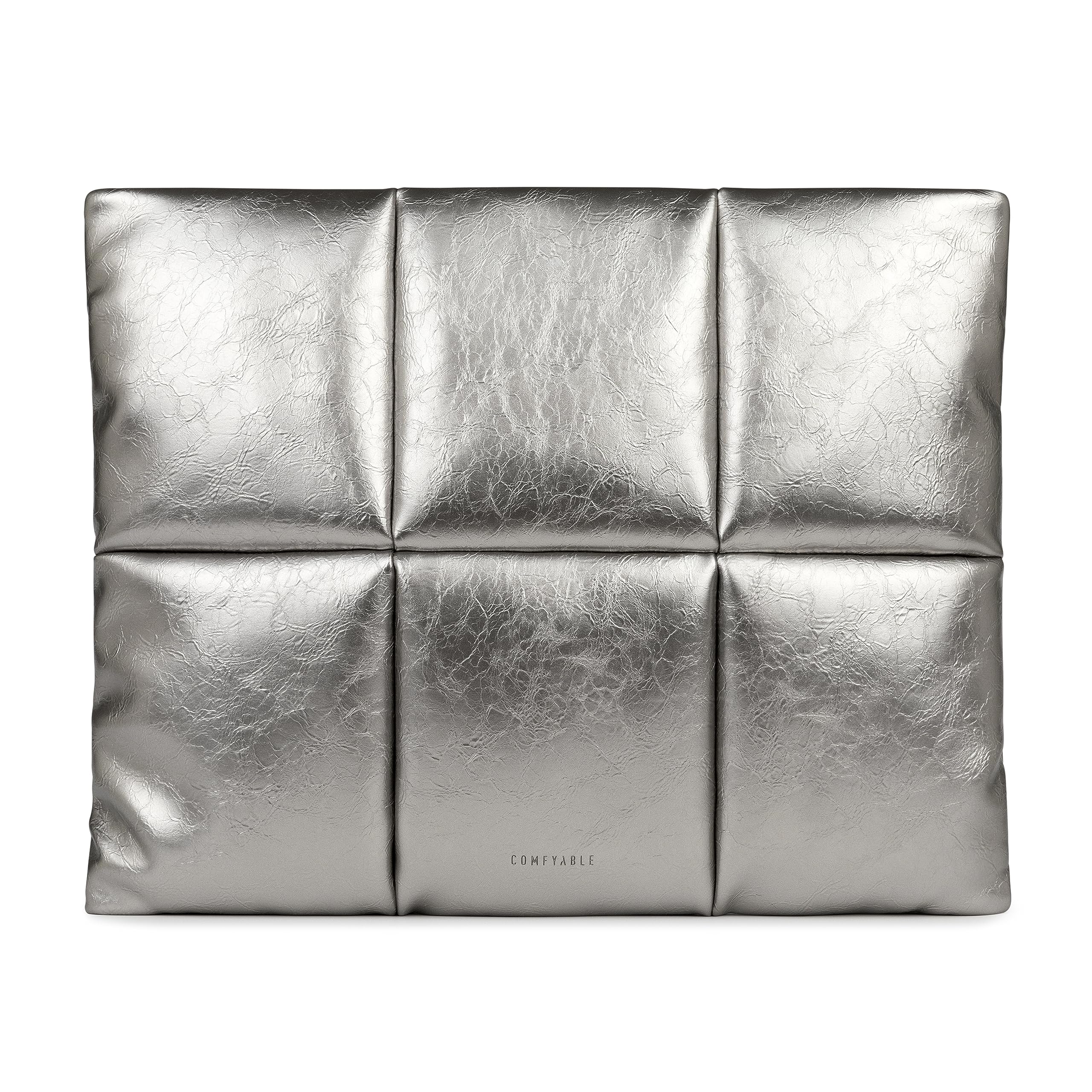 Comfyable Puffy Laptop Sleeve 15 Inch 16 Inch, Quilted Puffer Laptop Carrying Case, PU Pillow Case Compatible for MacBook Air 15 Inch M5 M4 M3 M2 & MacBook Pro 16 Inch M5 Pro/Max M4 M3 M2 M1, Silver