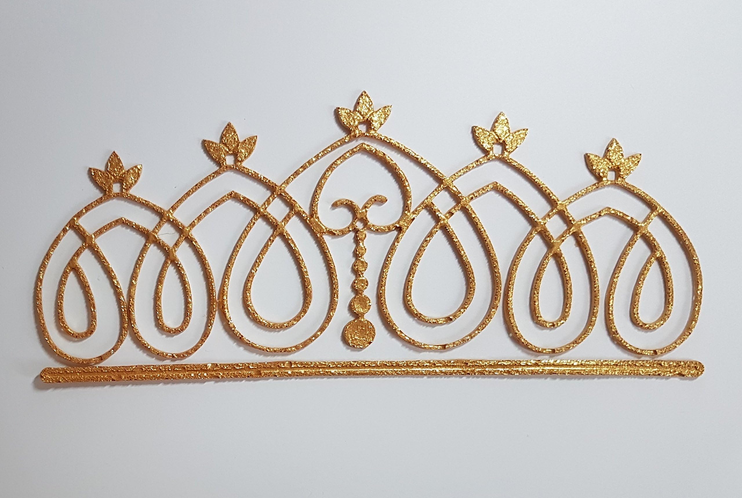 Edible Lace Decorative Tiara Cake Strip, Wedding, Cakes, Cupcakes (Gold)