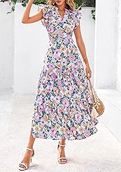 PRETTYGARDEN Women's 2025 Summer Floral Midi Dress