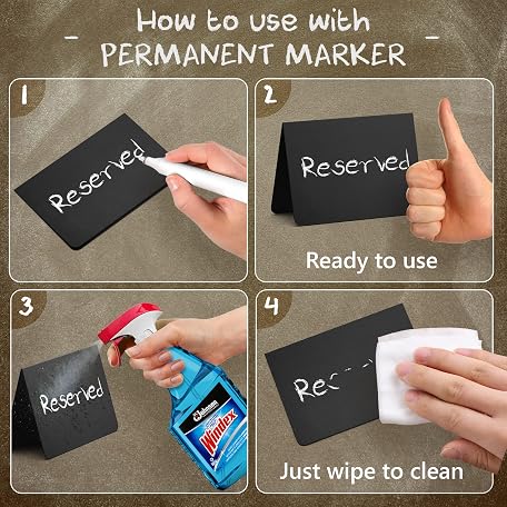 Mua 30 Pack Chalkboard Table Tents 4x3 – Reusable Food Labels for ...