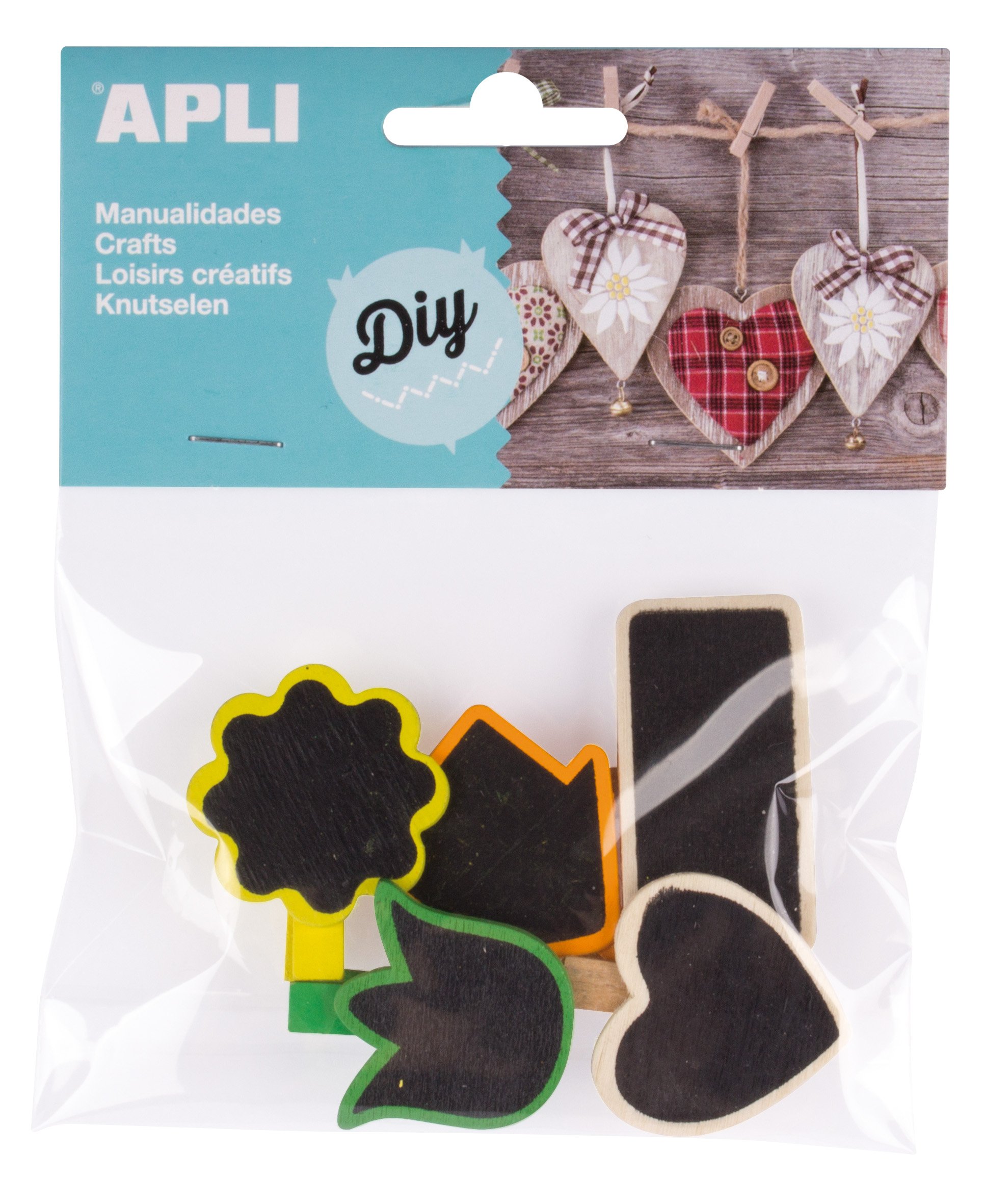 APLI 941788 – Bag of 5 Mini Wooden Pegs Touch Slate