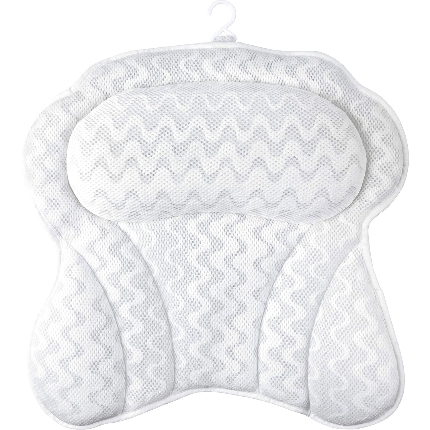 Sierra Concepts Ergonomic Heavenly Luxury 3D Mesh Spa Bath Pillow for Bathtub, Spa with Six Strong Grip Suction Cups - Soft, Comfortable & Quick Dry for Neck, Head, Shoulder Support (Large 18" x 18") : Beauty