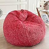 LIFEREVO Soft Red Bean Bag Chair Cover