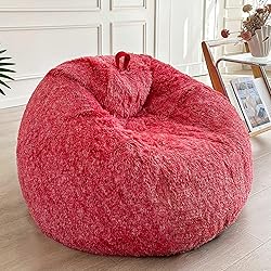 LIFEREVO Soft Red Bean Bag Chair Cover