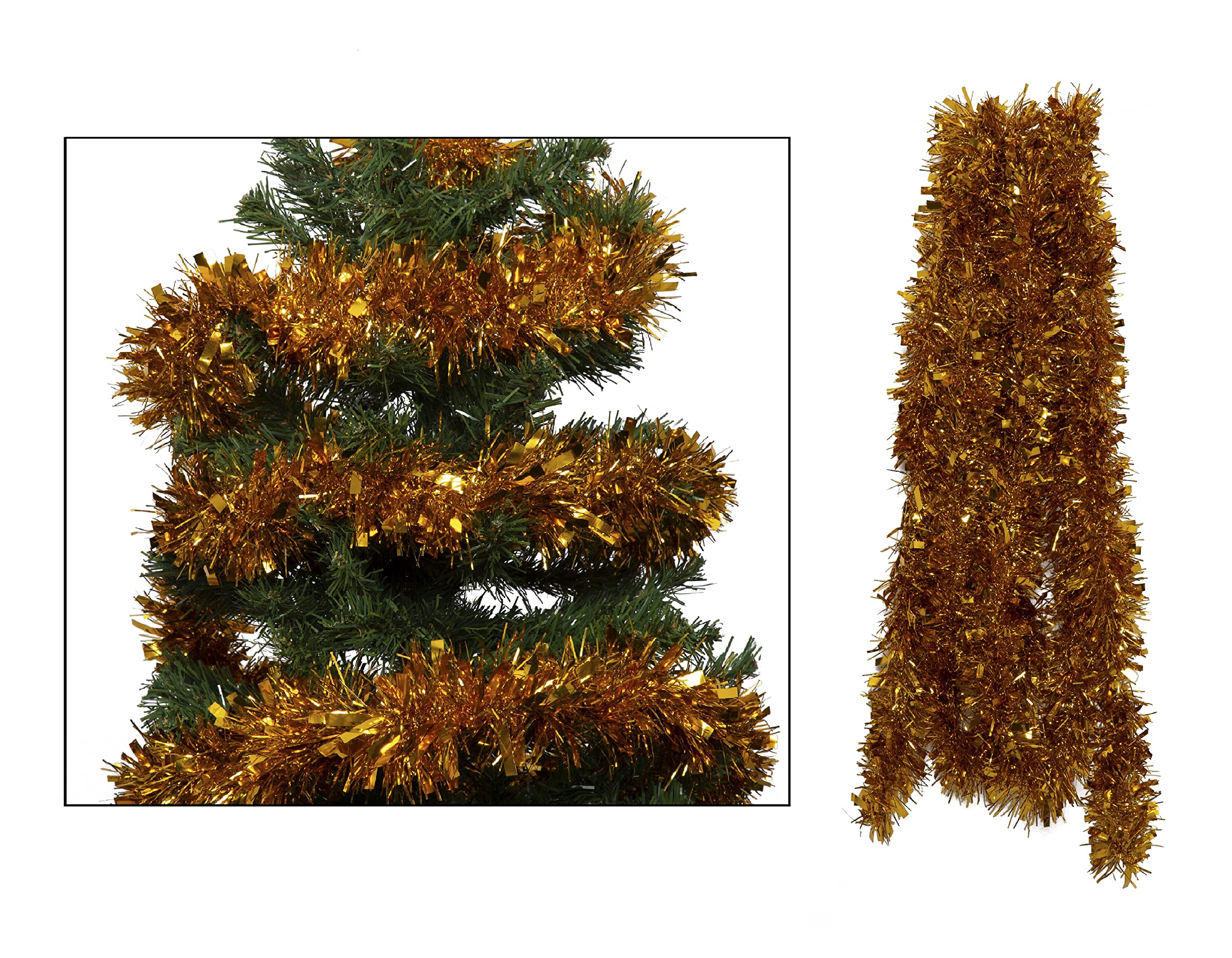 Simply Products 4M Chunky/Fine Cut Christmas Tinsel Garland Decoration (Gold)