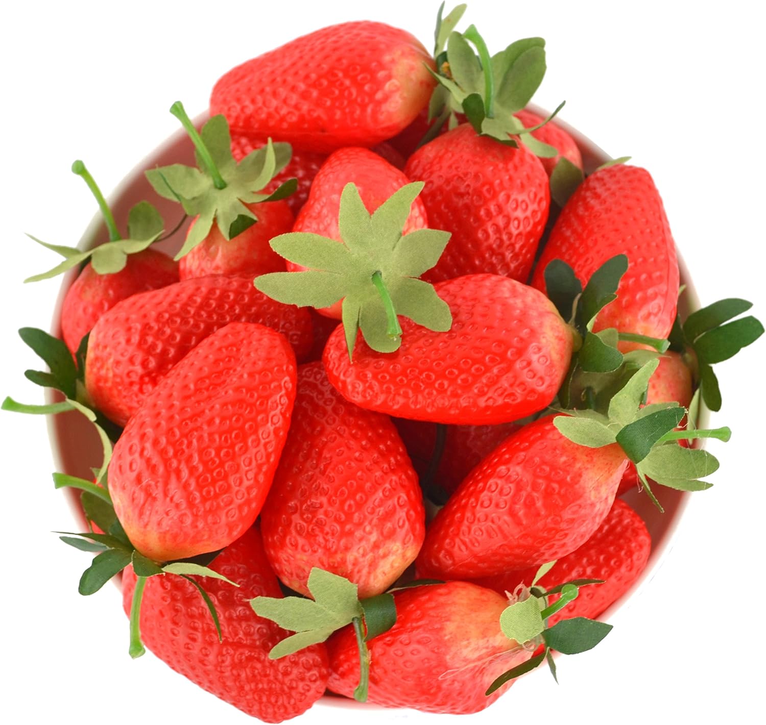 JEDFORE 12Pcs Simulation Artificial Lifelike Big Strawberries Set Fake Fruit for Home House Kitchen Party Decoration