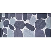 THE BEER VALLEY Pebble Bath Runner Rug 2x5 Feet - Grey Charcoal | Non Slip Cotton Runners for Bathroom, Washable Absorbent Long Bath Floor Rugs
