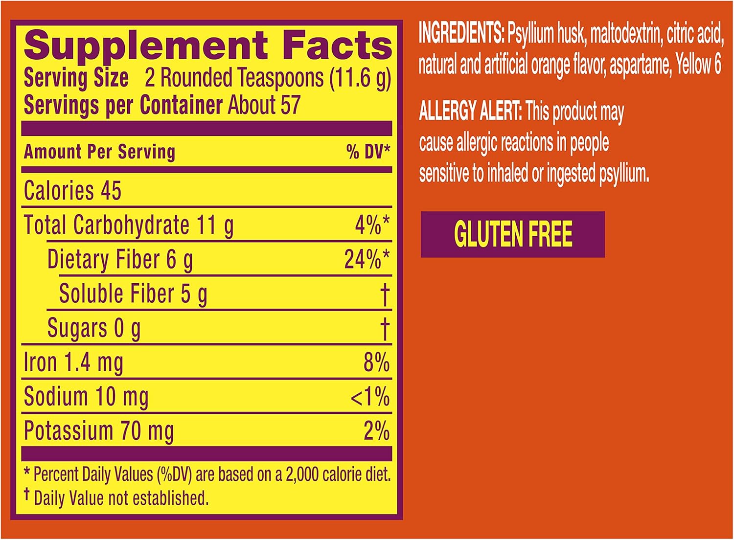 Metamucil Appetite Control Fiber, 4-in-1 Psyllium Fiber Supplement, Sugar Free Powder, Orange Zest Flavored Drink, 57 Servings: Health & Personal Care