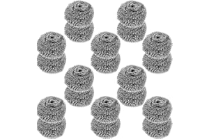 TIKODIDA Steel Wool Scrubber Balls 20Pcs Heavy Duty Metal Scouring Pads for Kitchen Pots and Dishes Cleaning
