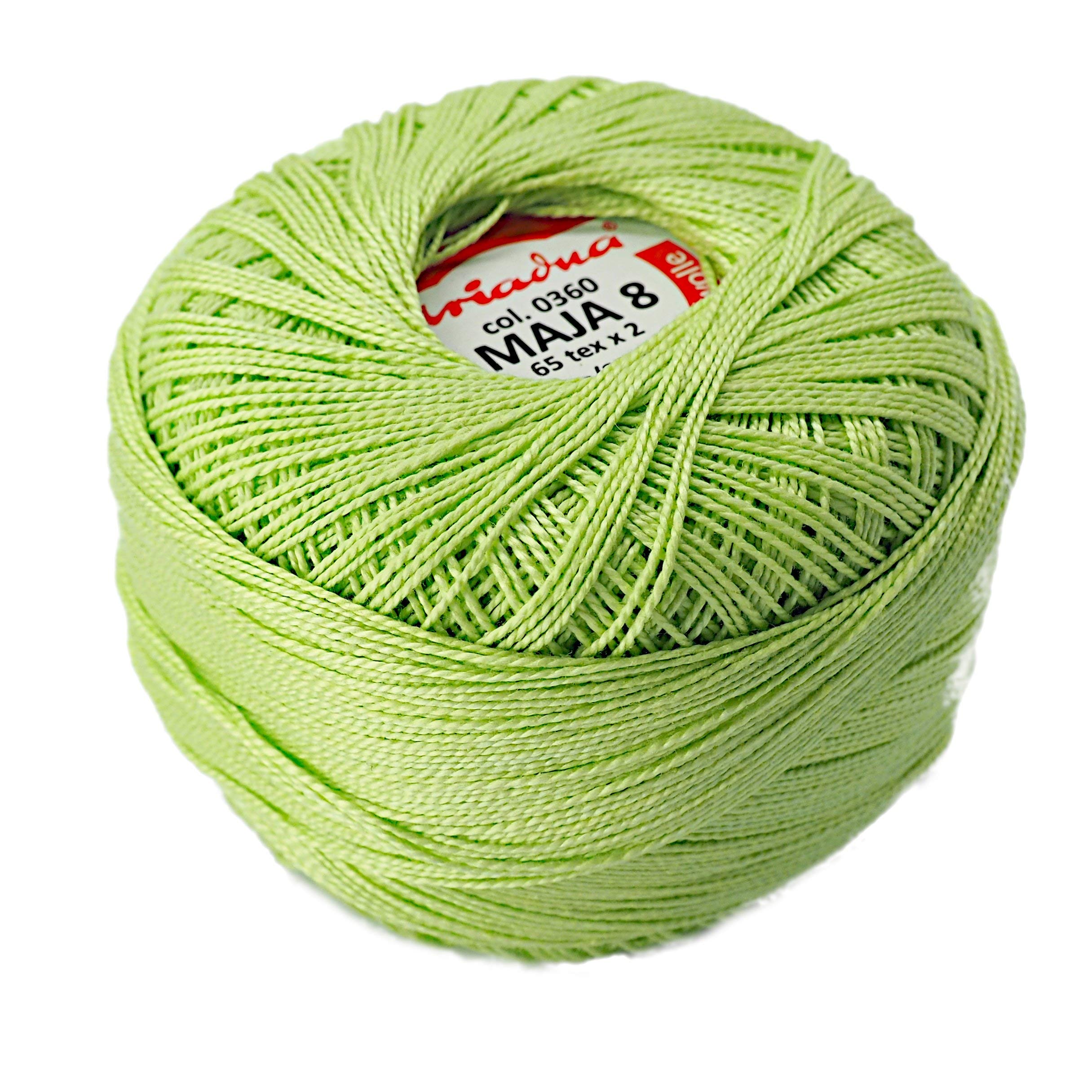 Pearl Crochet Cotton Embroidery Ball Yarn 229yd/210m Quality Thread 50g Size 8 Pastel Green (360)