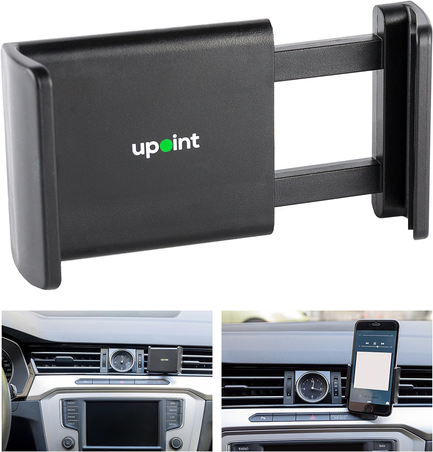 Upoint Cell Phone Air Vent Car Holder Universal Extra Wide Car Mount Black