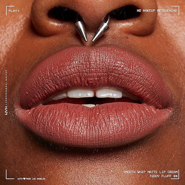 NYX PROFESSIONAL MAKEUP SMOOTH WHIP MATTE LIP CREAM, LONG LASTING, MOISTURIZING, VEGAN LIQUID LIPSTICK – TEDDY FLUFF (MIDTONE PINKY BROWN)