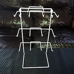 Countertop Peg Hook Display Rack in White 17.75 H x