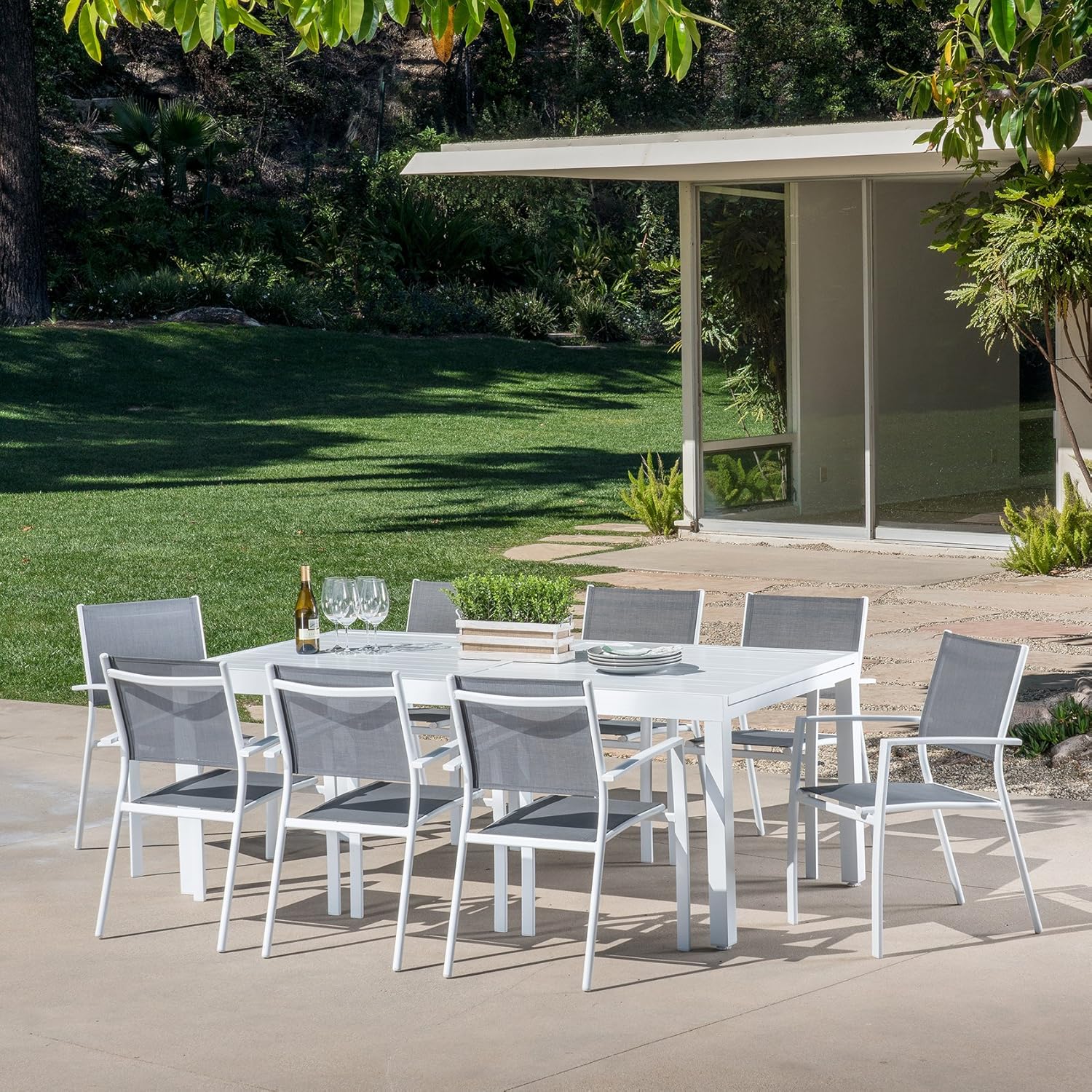 Best Sling Outdoor Dining Chair White Frame